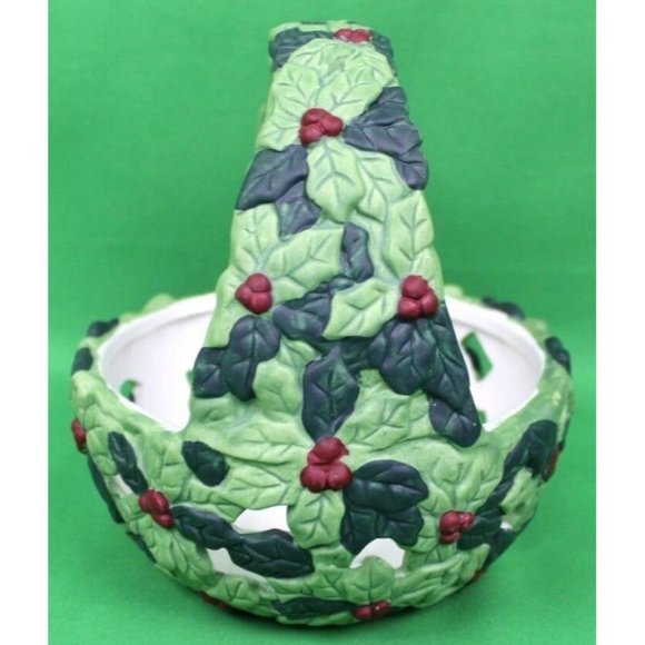 Transfar Intl Corp Ceramic Poinsettia Christmas Holiday Basket - Picture 3 of 9